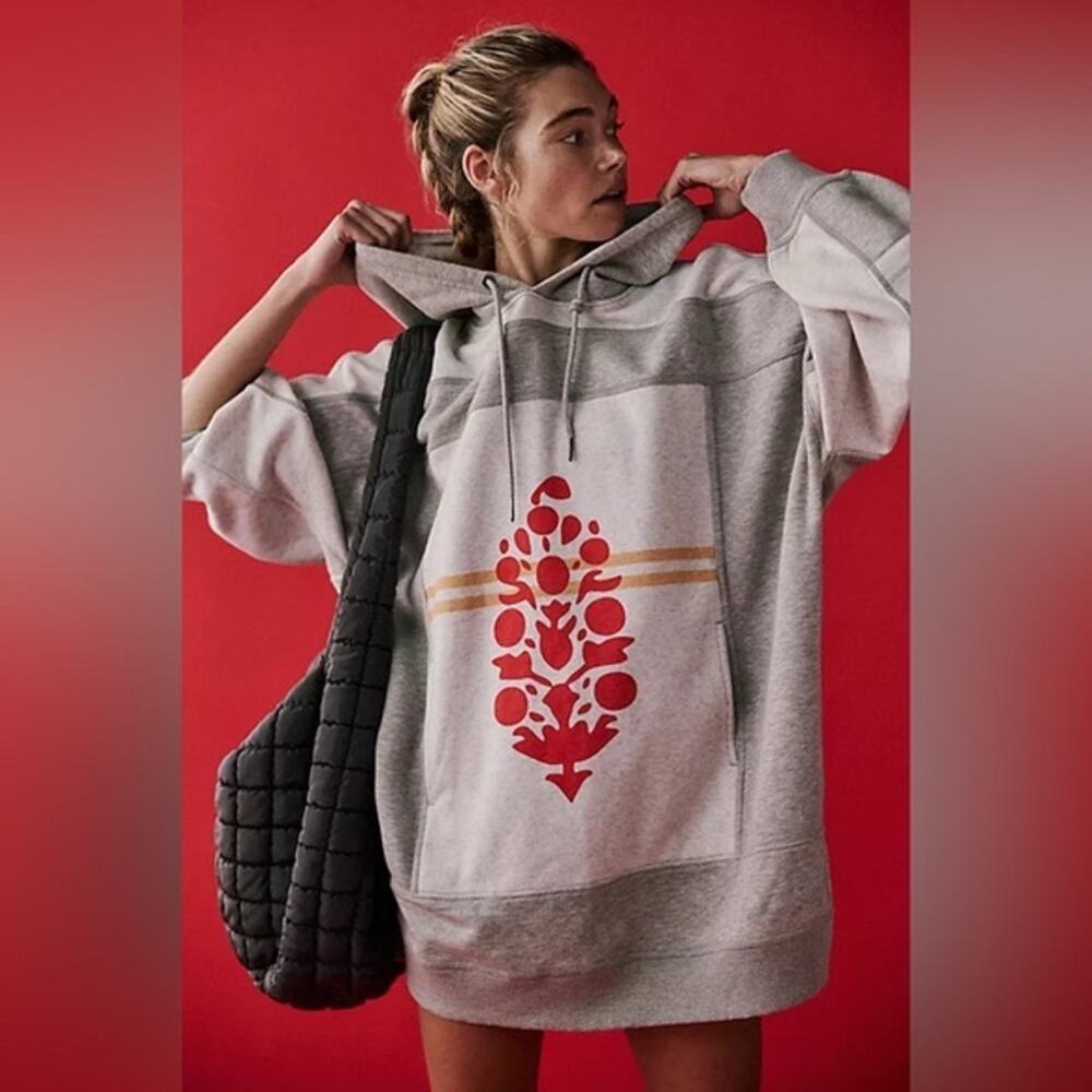 Free People FP Movement Triple Threat Logo Hoodie Medium NWT